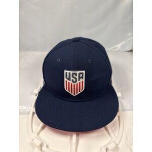 Nike True US Soccer USMNT Shield Crest Navy Blue Flat Bill Snapback Hat